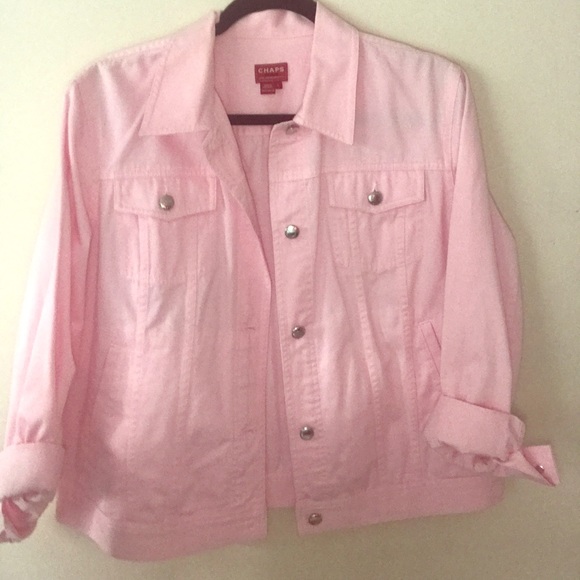Chaps Jackets & Blazers - CHAPS pink jean jacket LARGE